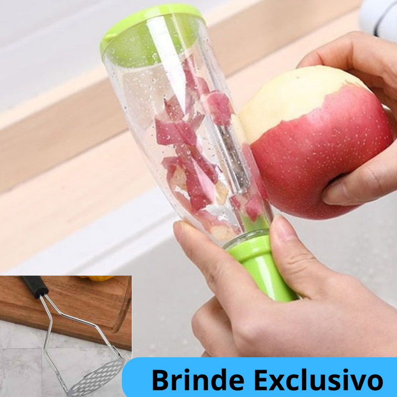 Descascador e Cortador de Legumes Super Easy + Brinde Amassador de Batatas Aço Inox